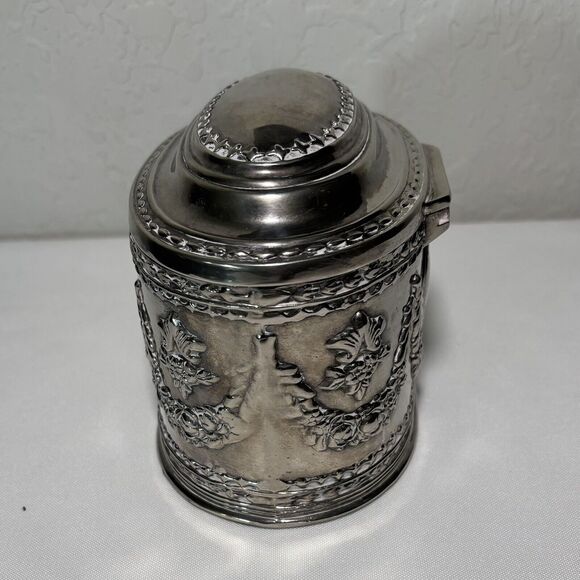 Vintage Silver Plate Trinket Jewelry Case - Picture 8 of 12